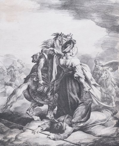 捍卫受伤的小号手的马穆鲁克人，1818年。 作者 西奥多·杰里科（Theodore Gericault）