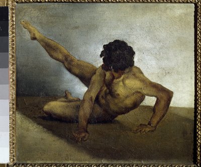 裸男在地上旋转 - 布面油画 作者 西奥多·杰里科（Theodore Gericault）