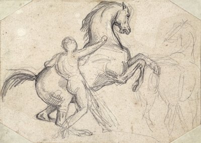 饲养一个裸体男人的种马 作者 西奥多·杰里科（Theodore Gericault）