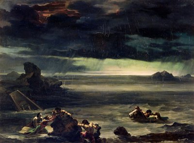 大雨的场景，1818-20 作者 西奥多·杰里科（Theodore Gericault）