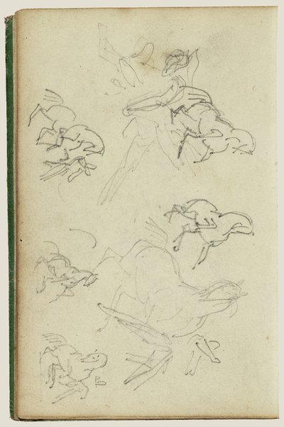 人在骏马旁的六项研究 作者 西奥多·杰里科（Theodore Gericault）