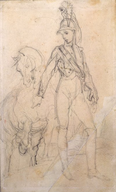 研究龙骑兵和他的马 作者 西奥多·杰里科（Theodore Gericault）