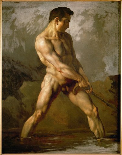 男性裸体研究......（布面油画） 作者 西奥多·杰里科（Theodore Gericault）