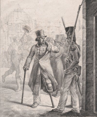 卢浮宫的瑞士哨兵，1819年。 作者 西奥多·杰里科（Theodore Gericault）