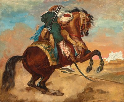 Turk Mounted on Chestnut Coloured Horse, c. 1810 (oil on canvas) 作者 西奥多·杰里科（Theodore Gericault）