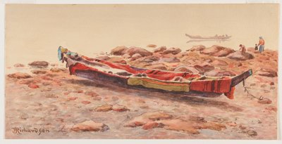 [西北独木舟]，可能是1884-86年或
1903-14（纸上水彩 作者 西奥多·J·理查森