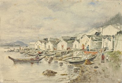 牧场原住民村，锡特卡，1884年。 作者 西奥多·J·理查森