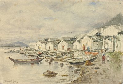 牧场原住民村落，锡特卡，1884 年 作者 西奥多·J·理查森