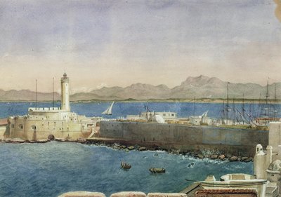 阿尔及尔的海港和码头，1830年 作者 Theodore Leblanc