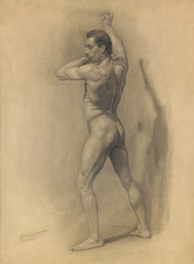 男性人物研究，1875年 作者 西奥多·罗宾逊