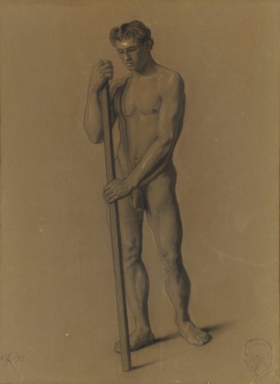男性人物研究，1875年 作者 西奥多·罗宾逊