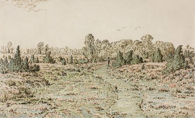 Barbizonnières的行人路，1864年 作者 皮埃尔·艾蒂安·西奥多·卢梭