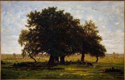 切内斯集团，阿普雷蒙特。 西奥多·卢梭 (1812-1867) 的绘画 作者 Pierre Etienne Theodore Rousseau