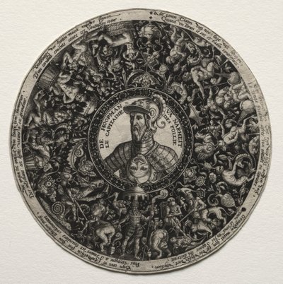 设计带有纪念章的盘子c。 1558。 作者 西奥多·德布瑞