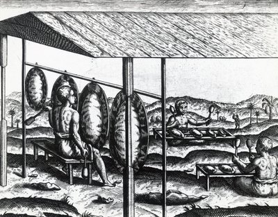 爪哇乐器，西奥多-德-布莱（1528-1598），雕版画 作者 西奥多·德布瑞
