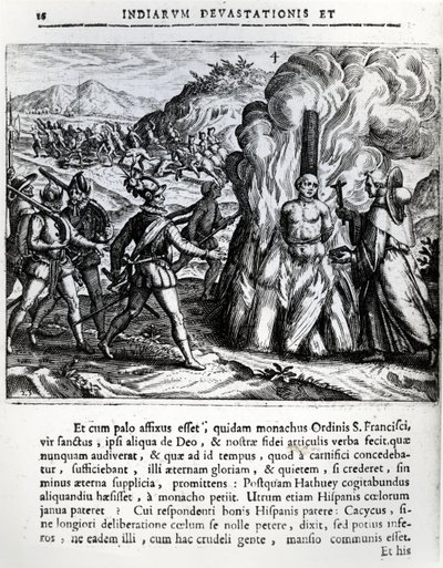 1664年2月2日，1664年2月2日，古巴Yara的西班牙人燃烧Hatuey 作者 西奥多·德布瑞