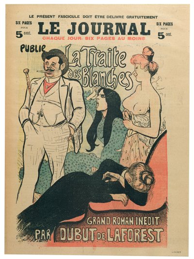 《La Traite des Blanches》，作者 Jean-Louis Dubut de Laforest（1853-1902 年），《Le Journal》封面，十九世纪末（彩色平版印刷） 作者 西奥菲勒·亚历山大·斯坦伦