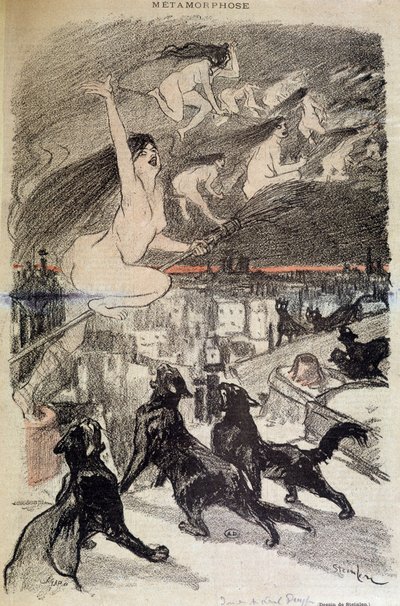 Metamorphosis of cats into witches - by Steinlen 作者 西奥菲勒·亚历山大·斯坦伦