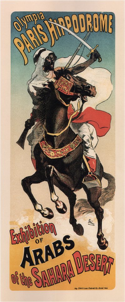 奥林匹亚巴黎河马场。阿拉伯人的展览 作者 Théophile Alexandre Steinlen