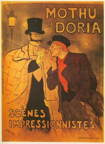 Theophile A.Steinlen: Mothu and Doria.印象派场景。法国...（石版） 作者 西奥菲勒·亚历山大·斯坦伦