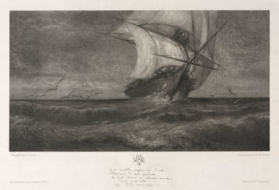 幽灵船，或在海浪上，1872年。 作者 西奥菲勒·纳西斯·肖维尔