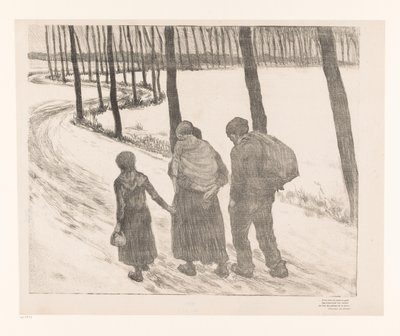 男人和女人带着两个孩子走在乡间小路上
穷人 作者 范·雷塞尔伯格（Théovan Rysselberghe）