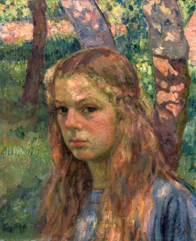 一个女孩的肖像，二十世纪。 作者 范·雷塞尔伯格（Théovan Rysselberghe）