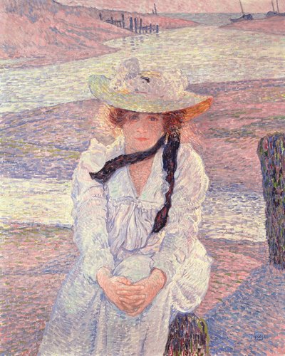格雷夫河河畔的年轻女子，1901年 作者 范·雷塞尔伯格（Théovan Rysselberghe）