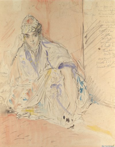 坐在地上的阿尔及尔犹太妇女，约1846年。 作者 蒂奥多·切塞留