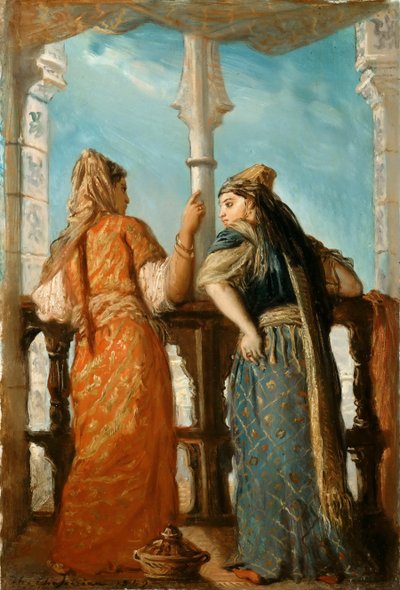 阳台上的犹太妇女，阿尔及尔，1849年。 作者 蒂奥多·切塞留