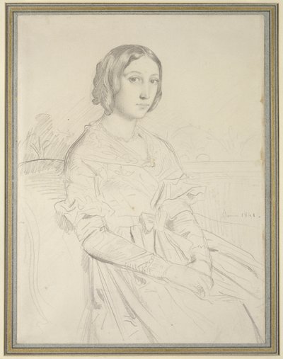 一名年轻女子的肖像，1841年 作者 蒂奥多·切塞留