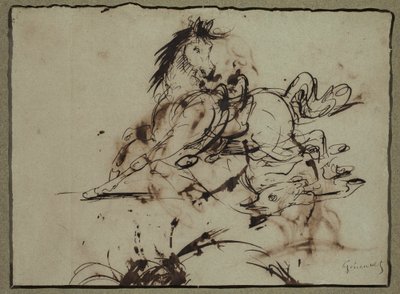 泰奥多尔-热里科的作品--《受惊的马》，18 世纪末至 19 世纪初 作者 西奥多·杰里科（Theodore Gericault）