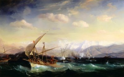 1524年，安德里亚·多里亚（Andrea Doria）驱散了西班牙舰队，使其在瓦尔河口之前 作者 让·安托万·西奥多·古丁