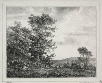 有人物的风景，1817年。 作者 让·安托万·西奥多·古丁