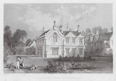 林肯郡斯克里弗斯比厅（Scrivelsby Hall）（雕刻版）。 作者 托马斯（后）Allom