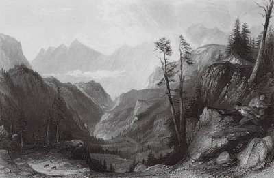 托尔特斯山坳，狩猎伊佐德（雕刻） 作者 托马斯（后）Allom