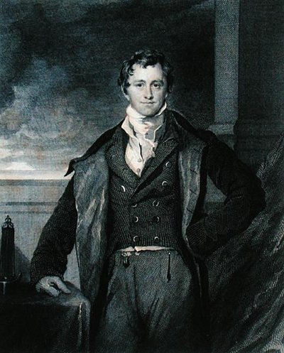 汉弗莱-戴维爵士（1778-1829）的肖像，出自约翰-艾顿-帕里斯的《汉弗莱-戴维爵士的生活》，由W.H.沃辛顿雕刻。 作者 托马斯（后）劳伦斯