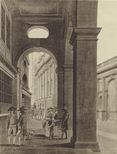 从皇家交易所拱廊看英格兰银行 作者 托马斯（后）莫尔顿