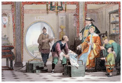 南京附近的文房四宝》，中国，1843年 作者 托马斯·阿隆