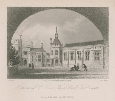 圣奥拉维自由学校的外观 作者 Thomas Allom