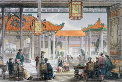 文华殿堂中的杂耍者》，中国，1843年 作者 托马斯·阿隆