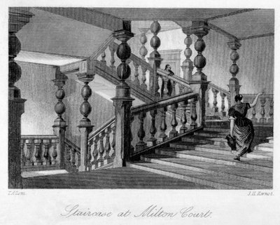 19世纪，萨里多金附近的米尔顿法院（Milton Court）的Staitcase。 作者 托马斯·阿隆