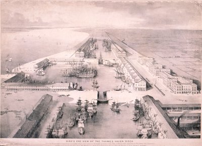 泰晤士港码头，伦敦，约1830年 作者 托马斯·阿隆
