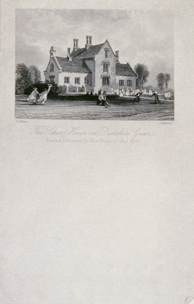 Dunsfold Green学校宿舍，萨里，1850年（钢线雕刻） 作者 托马斯·阿隆