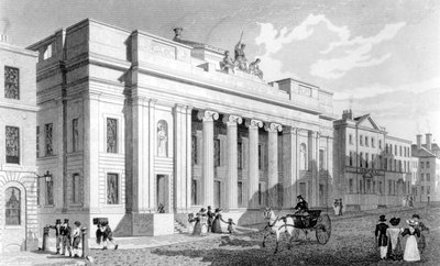 曼彻斯特市政厅，由Richard Winkles雕刻，1829年 作者 托马斯·阿隆