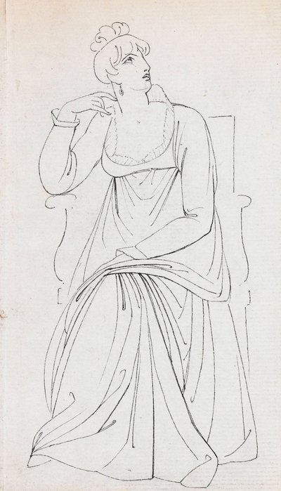 一位坐着的妇女，可能是夏洛特-纳尔逊（右图） 作者 托马斯·巴克斯特