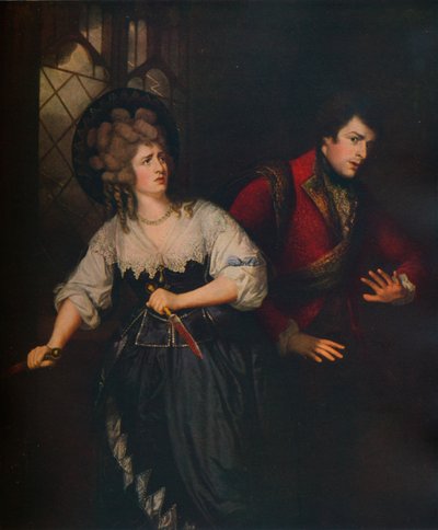 Siddons夫人和JP Kemble在Macbeth的Dagger Scene中，1786年 作者 托马斯海滩
