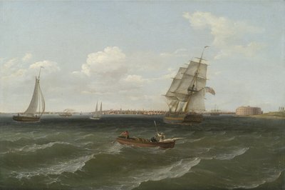 纽约港，1813年 作者 托马斯·伯奇