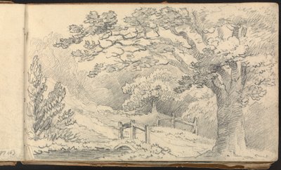 山水人物研究册：有桥的田园风光 作者 托马斯布拉德肖