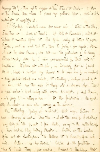 托马斯-巴特勒-冈恩日记--第5卷，第16页，1852年8月12日至14日 作者 托马斯·巴特勒·冈恩